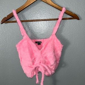 Target Wild Fable Fuzzy Pink Crop Top Size M